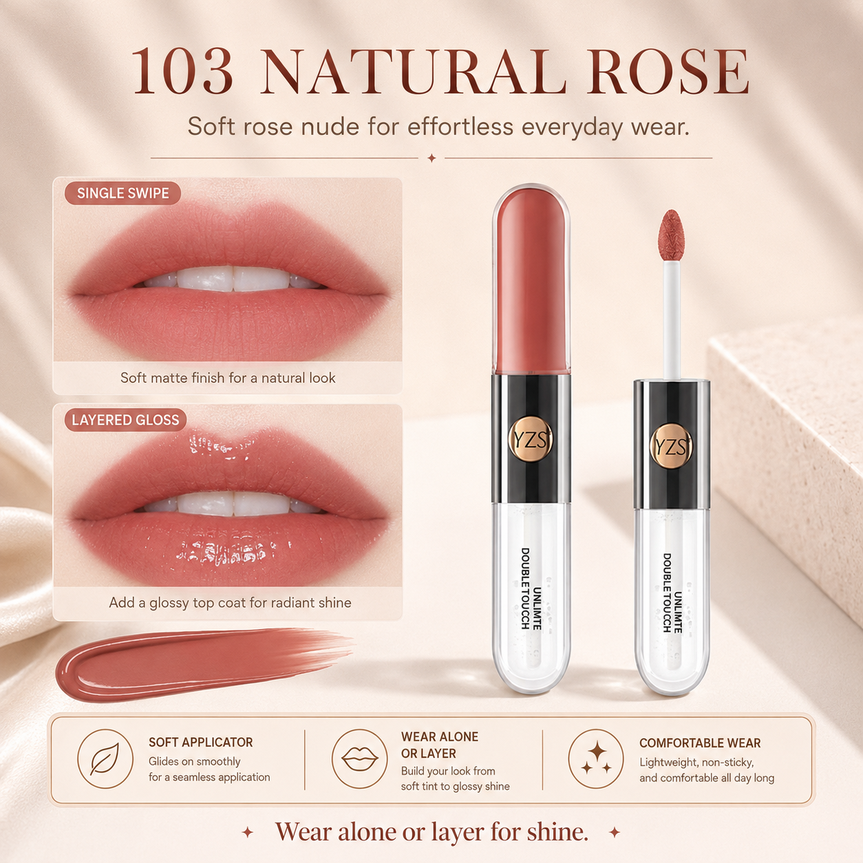 Double Touch Lip Glaze | Matte to Glass