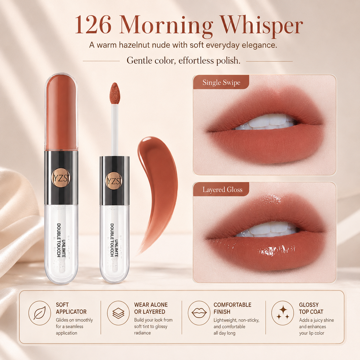 Double Touch Lip Glaze | Matte to Glass