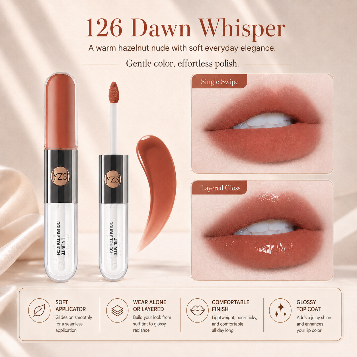 Double Touch Lip Glaze | Matte to Glass