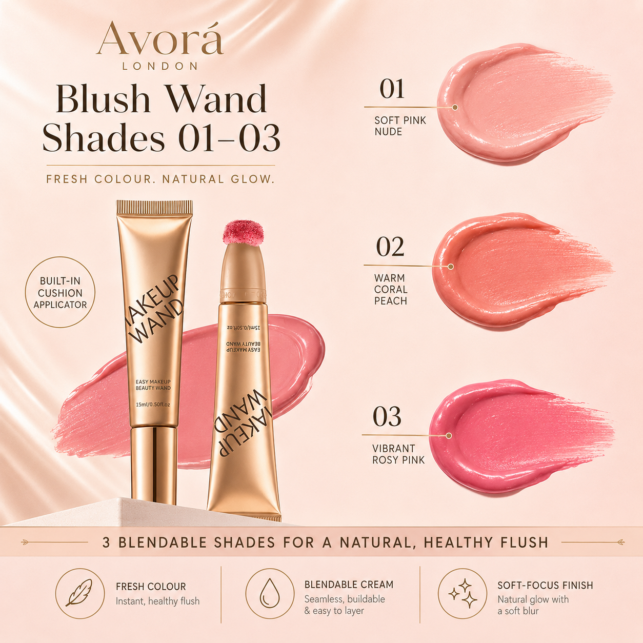 GlowWand™ — 3-in-1 Cream Blush, Contour & Highlighter