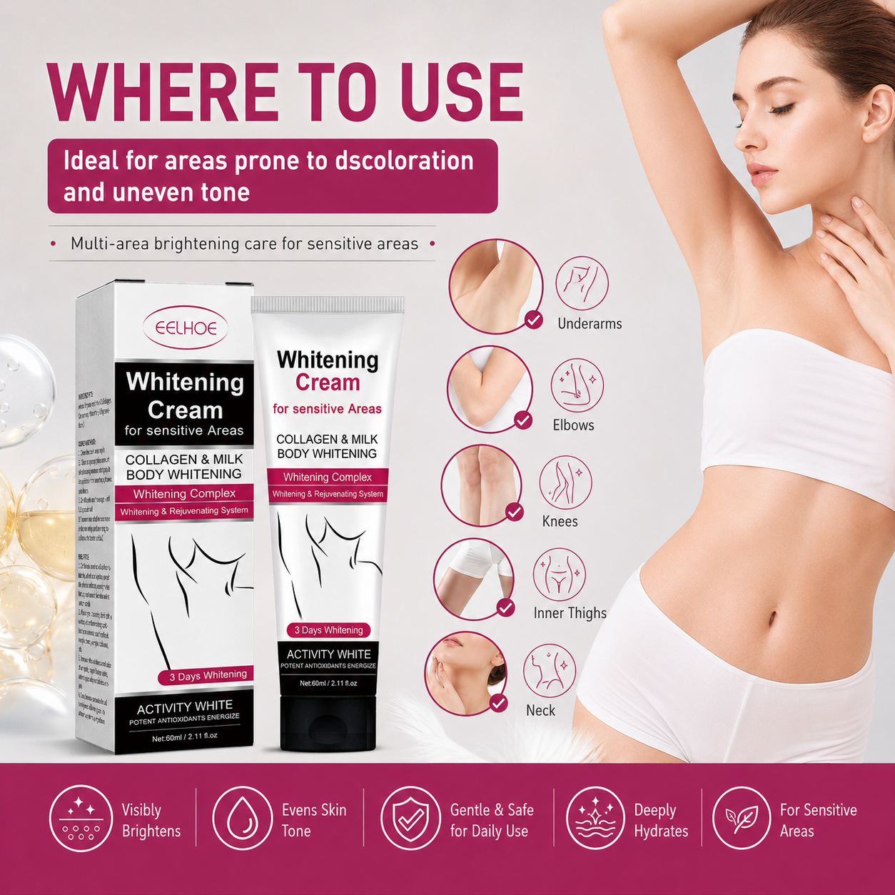 Dark Spot Brightening Cream | Underarms, Knees & Elbows