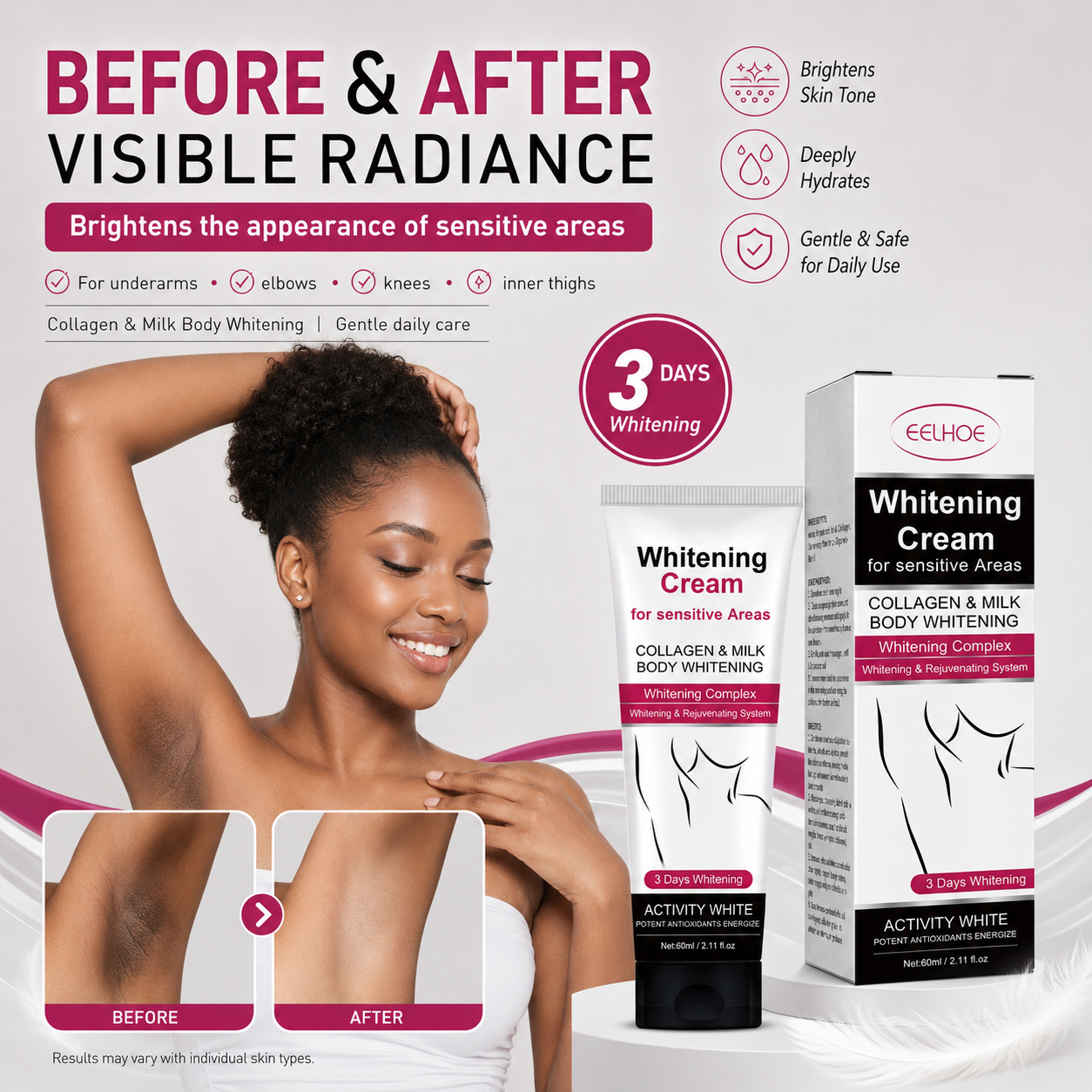 Dark Spot Brightening Cream | Underarms, Knees & Elbows
