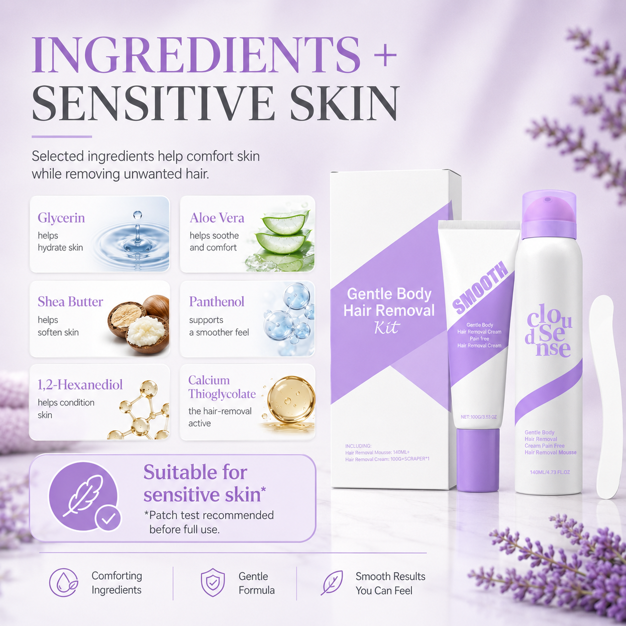 Gentle Hair Removal Cream Kit