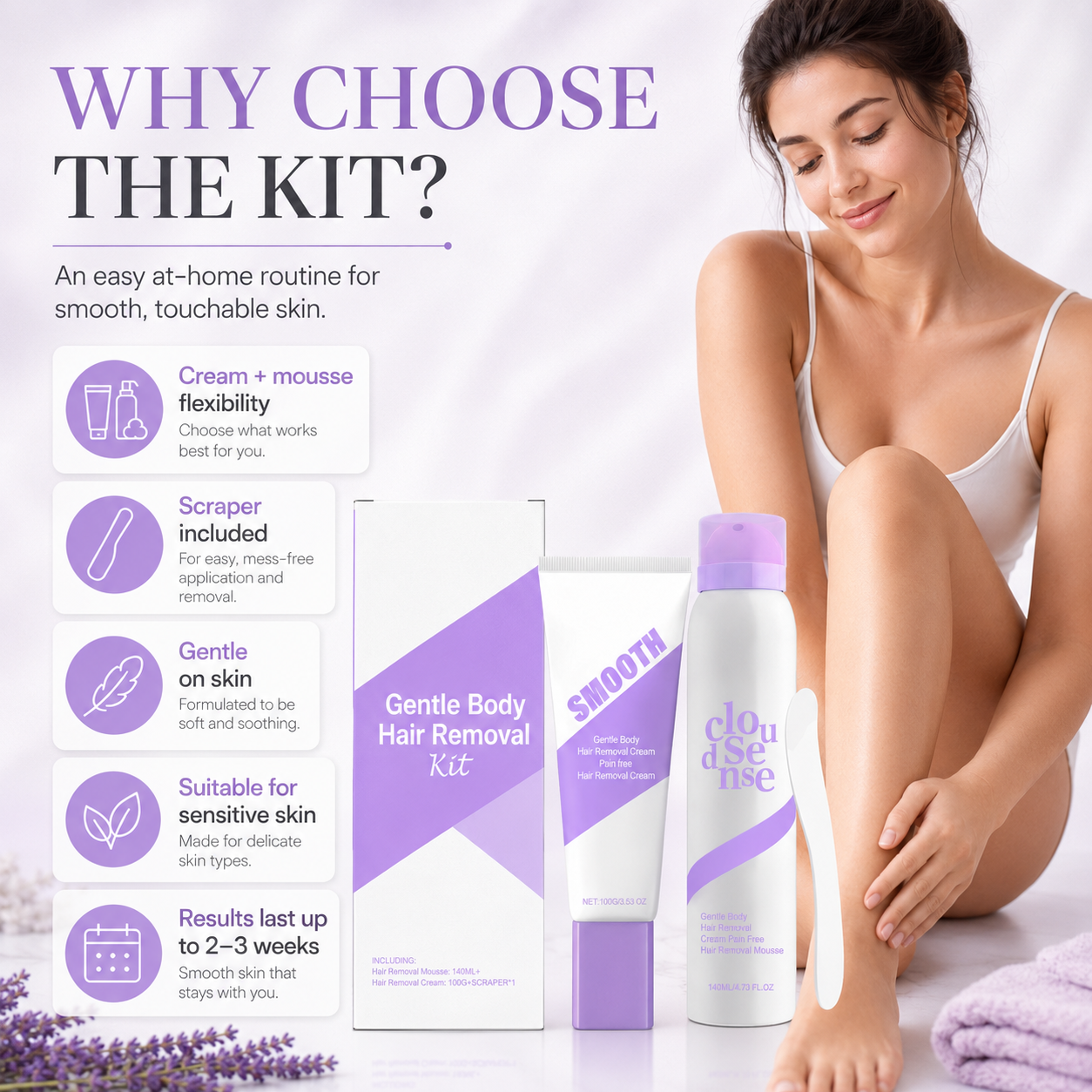 Gentle Hair Removal Cream Kit