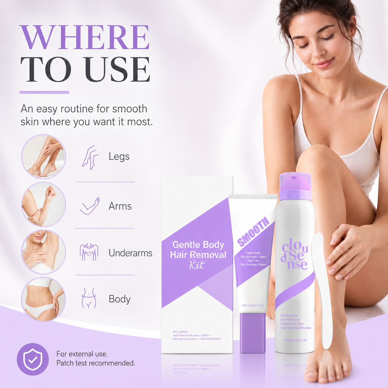 Gentle Hair Removal Cream Kit